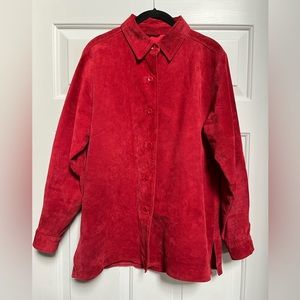 Vintage Raphaela Sport RED Suede Shirt Jacket size M